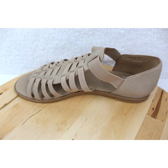 Eileen Fisher Sandals 6.5 Beige Gladiator Strappy Comfort Flat Minimalist - Picture 10 of 13